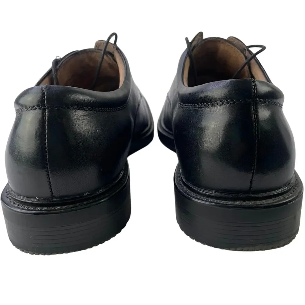 Men’s Florsheim Midtown Plain Toe Oxford Leather Black Lace Up Cushioned Sz 8.5